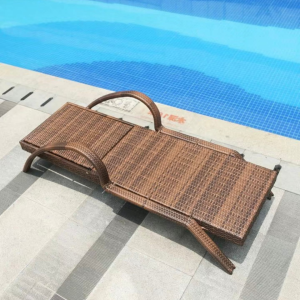 outdoor rattan poolside sun lounger set